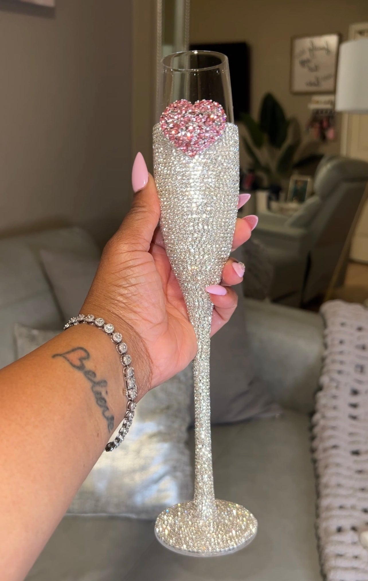 Daddy Long Leg Heart Wine Glass