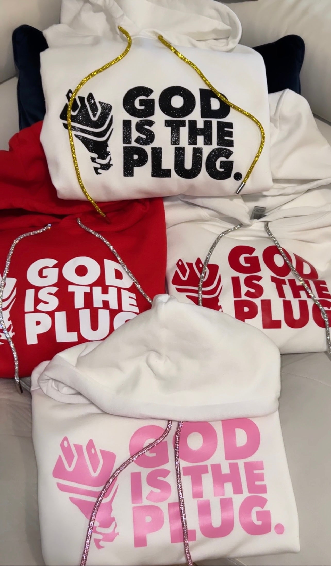 God Is The Plug Hoodie w Bling Hoodie